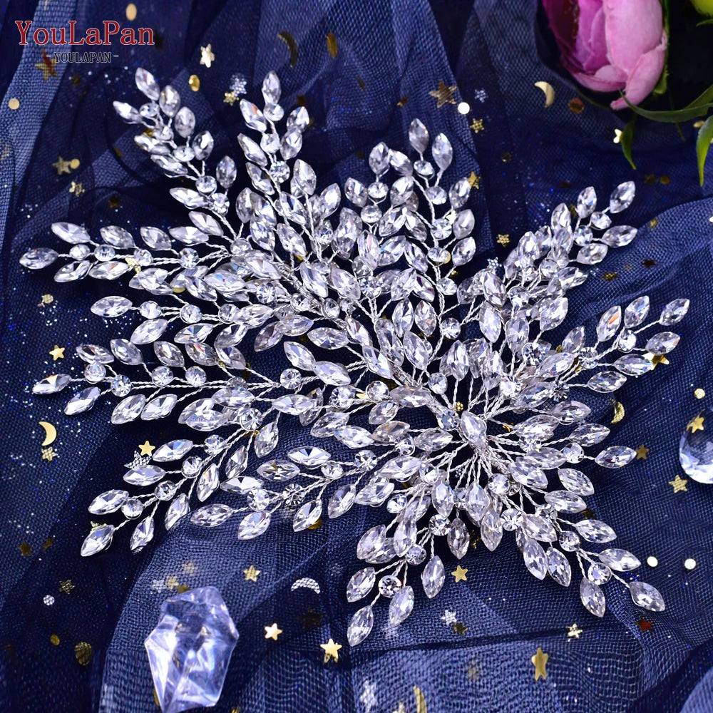 YouLaPan Bling Rhinestone Headband  Wedding Bridesmaid Headwear Women Fashion Hair Accessories Handmade Bride Tiara HP438