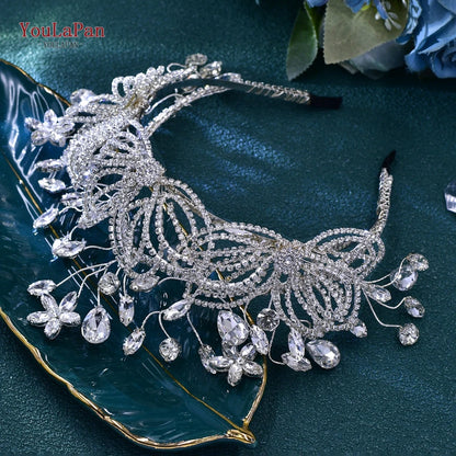 YouLaPan Bling Rhinestone Headband  Wedding Bridesmaid Headwear Women Fashion Hair Accessories Handmade Bride Tiara HP438