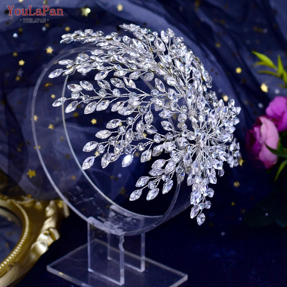 YouLaPan Bling Rhinestone Headband  Wedding Bridesmaid Headwear Women Fashion Hair Accessories Handmade Bride Tiara HP438