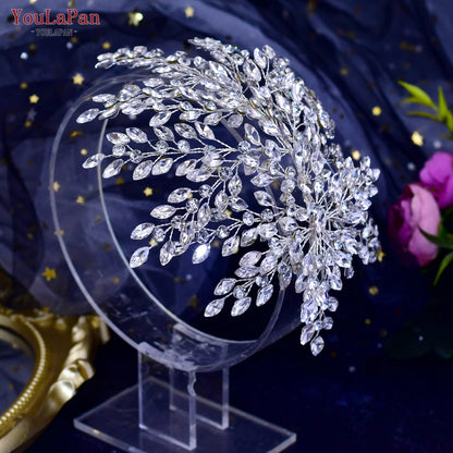 YouLaPan Bling Rhinestone Headband  Wedding Bridesmaid Headwear Women Fashion Hair Accessories Handmade Bride Tiara HP438