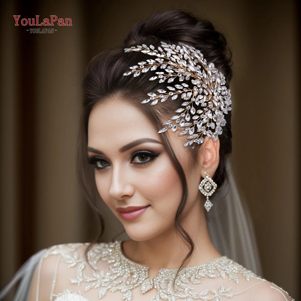 YouLaPan Bling Rhinestone Headband  Wedding Bridesmaid Headwear Women Fashion Hair Accessories Handmade Bride Tiara HP438