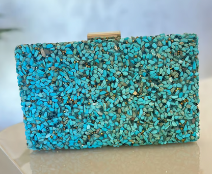 Mosaic Gemstone Evening Clutch