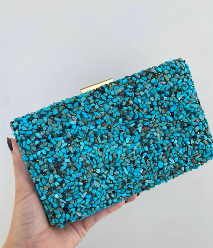 Mosaic Gemstone Evening Clutch