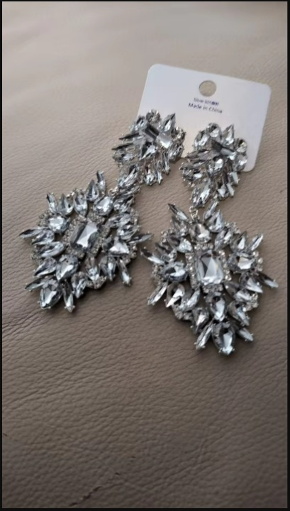 Isabella Crystal Bloom Oversized Rhinestone Earrings