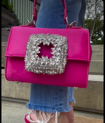 Clementine Royale Crystal Buckle Handbag