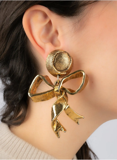 Vintage Luxe Bow Drop Earrings